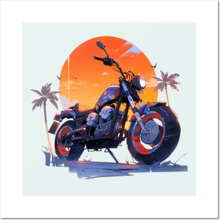 Cool Motorcycle Design Retro Style Posters and Art